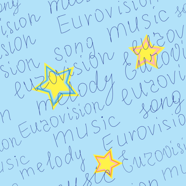 vector geometric seamless texture with words of eurovision